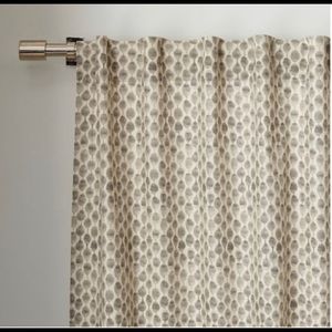West Elm cotton stamped set of curtains 48”Wx84”L